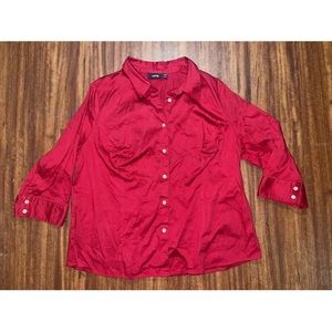 Womans Long Sleeve Shirt•Apt 9•1X•Button Up•Red•Make An Offer•